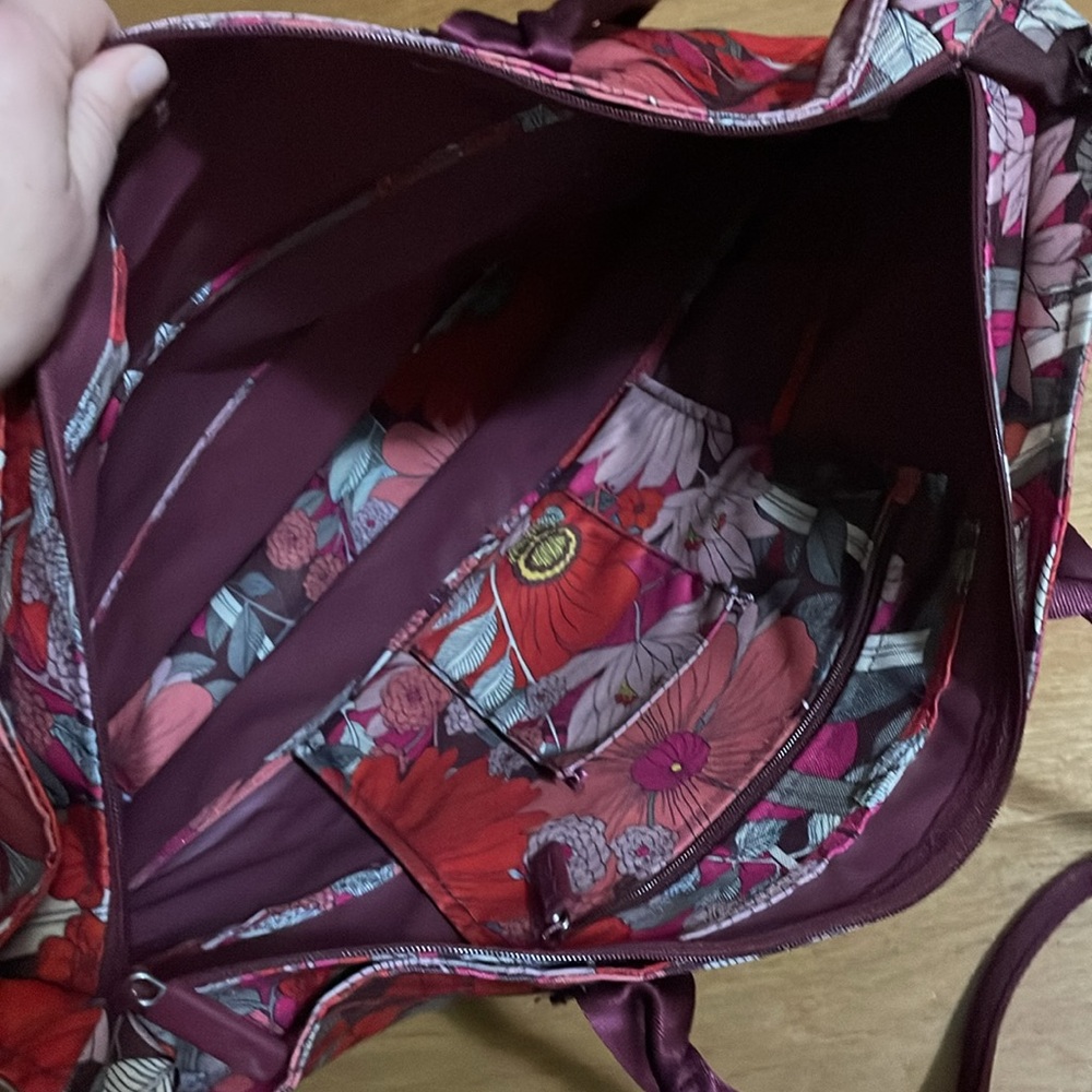 Vera Bradley Floral Tote Bag - Pink and Red - Picture 5 of 10